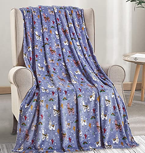 Décor&More Whimsy Collection Microplush Throw Blanket (50" x 60") - Llama Llama