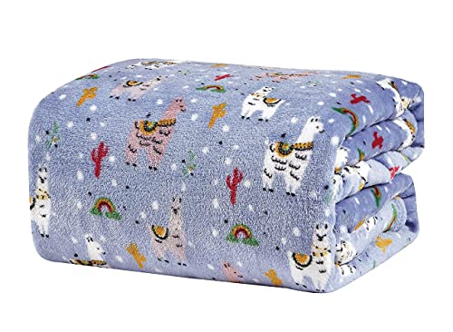 Décor&More Whimsy Collection Microplush Throw Blanket (50" x 60") - Llama Llama