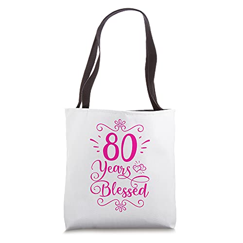 80 Years Blessed Christian 80th Birthday 80 Year Old Tote Bag