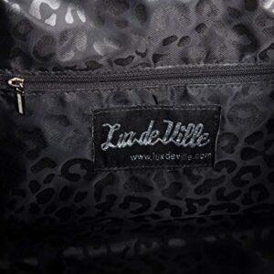 Lux de Ville Black and Leopard Valentine Tote (Large)