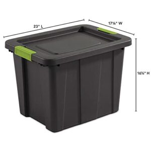 Sterilite Tuff1 Multipurpose 18 Gallon Stackable Plastic Storage Container Organizational Tote Bin with Secure Latching Lids, Flat Gray (6 Pack)