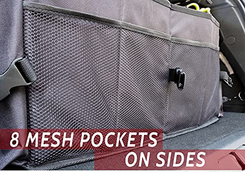 Magnelex Car Trunk Organizer - Large Collapsible Multi Compartment Car Storage Organizer for Sedan, SUV, Truck. 12 Pockets and Heavy Duty Adjustable Straps. Car Accessories for Women and Men
