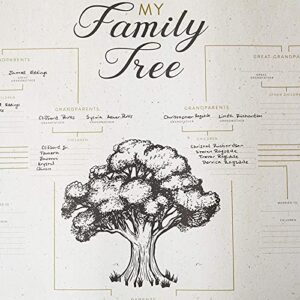 Okuna Outpost Blank Genealogy Chart, My Family Tree (17 x 22 Inches, 15 Pack)