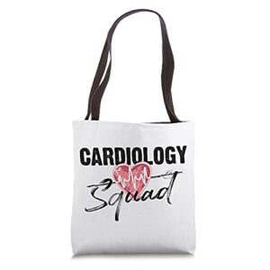 funny cardiology squad gift for cardiovascular technologists tote bag