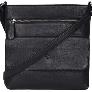 ANTONIO VALERIA Piper Grainy Napa Black Premium Leather Crossbody Bag