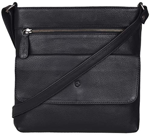 ANTONIO VALERIA Piper Grainy Napa Black Premium Leather Crossbody Bag