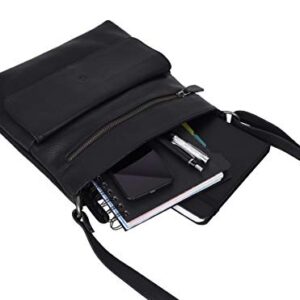 ANTONIO VALERIA Piper Grainy Napa Black Premium Leather Crossbody Bag