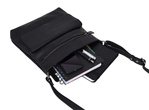 ANTONIO VALERIA Piper Grainy Napa Black Premium Leather Crossbody Bag