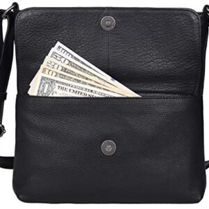 ANTONIO VALERIA Piper Grainy Napa Black Premium Leather Crossbody Bag