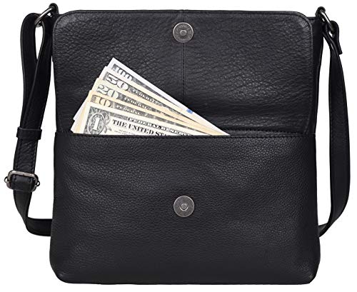 ANTONIO VALERIA Piper Grainy Napa Black Premium Leather Crossbody Bag