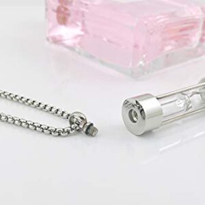 YOUFENG Urn Necklace for Ashes Timeless Hourglass Memorial Pendant Keepsake Cremation Jewelry for Human Pet Ashes Silver