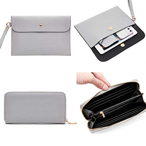 Soperwillton Handbag for Women Wallet Tote Bag Shoulder Bags Top Handle Satchel 5pcs Purse Set