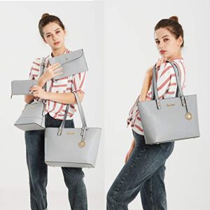 Soperwillton Handbag for Women Wallet Tote Bag Shoulder Bags Top Handle Satchel 5pcs Purse Set