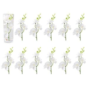 lardux 12 pieces artificial flowers for floating candles wedding centerpiece mini orchid flower filler vase fillers for wedding dinning table party home bar restaurant decoration-cream