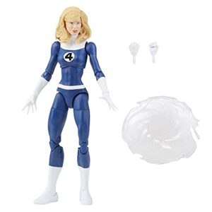 Marvel Legends Series Retro Fantastic Four Marvel's Invisible Woman 6-inch Action Figure Toy, Includes 3 Accessories , Blue