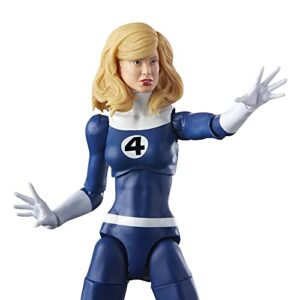 Marvel Legends Series Retro Fantastic Four Marvel's Invisible Woman 6-inch Action Figure Toy, Includes 3 Accessories , Blue