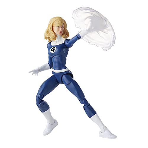 Marvel Legends Series Retro Fantastic Four Marvel's Invisible Woman 6-inch Action Figure Toy, Includes 3 Accessories , Blue