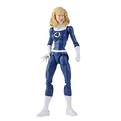 Marvel Legends Series Retro Fantastic Four Marvel's Invisible Woman 6-inch Action Figure Toy, Includes 3 Accessories , Blue