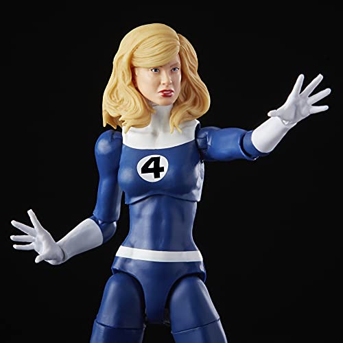 Marvel Legends Series Retro Fantastic Four Marvel's Invisible Woman 6-inch Action Figure Toy, Includes 3 Accessories , Blue