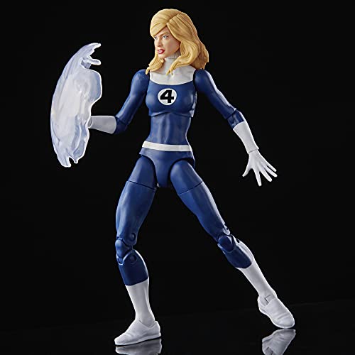 Marvel Legends Series Retro Fantastic Four Marvel's Invisible Woman 6-inch Action Figure Toy, Includes 3 Accessories , Blue