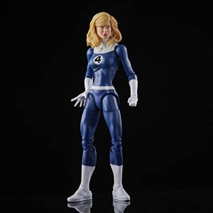 Marvel Legends Series Retro Fantastic Four Marvel's Invisible Woman 6-inch Action Figure Toy, Includes 3 Accessories , Blue