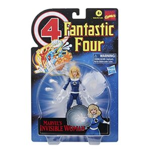 Marvel Legends Series Retro Fantastic Four Marvel's Invisible Woman 6-inch Action Figure Toy, Includes 3 Accessories , Blue