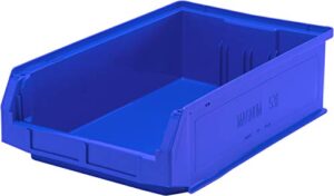 quantum storage k-qms531bl-3 3-pack magnum heavy duty plastic storage bin, 19-3/4″ x 12-3/8″ x 5-7/8″, blue