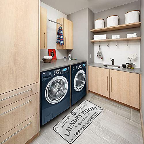 KLL Laundry Room Kitchen Floor Mats Non-Slip Modern Polyester Indoor Outdoor Area Rugs Living Room Bath Doormat Home Decor Runner Rug, 39×20in