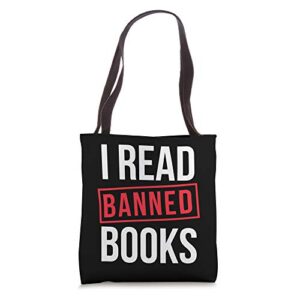 i read banned books tote bag