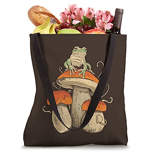 Goblincore Aesthetic Cottagecore Cothing Mushroom Frog Women Tote Bag