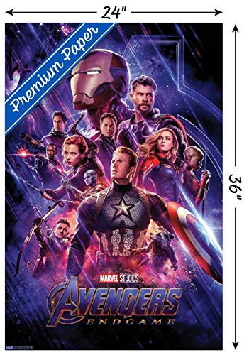 Trends International 24X36 Marvel: Avengers: Endgame - One Sheet Wall Poster, 24" x 36", Premium Unframed Version