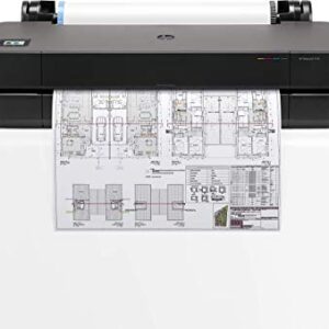 HP DesignJet T250 Large Format Compact Wireless Plotter Printer - 24", with Modern Office Design (5HB06A) (Renewed)