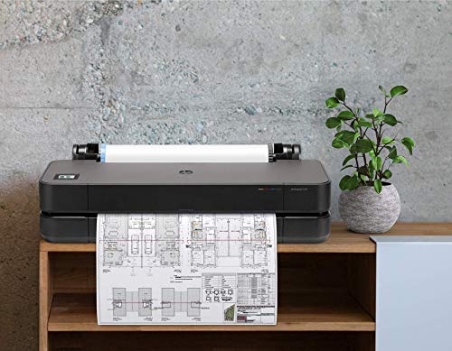 HP DesignJet T250 Large Format Compact Wireless Plotter Printer - 24", with Modern Office Design (5HB06A) (Renewed)