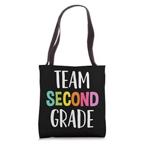 team second grade 2nd grade teacher tote bag