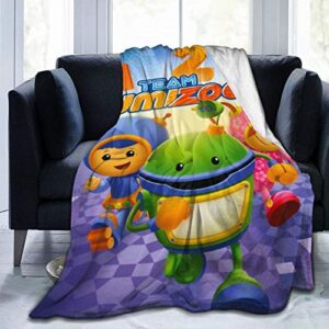 hagpova team umizoomi blanket anime aultra-soft cozy flannel blankets micro-fleece sofa throw lightweight microfiber bedding blanket 50″ x40