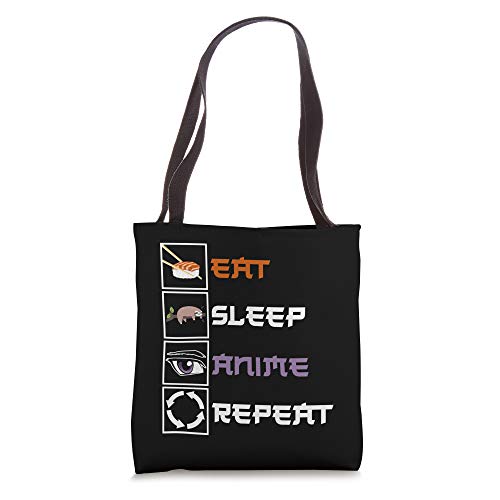 Eat Sleep Anime Repeat Otaku Graphics Design Japanese Manga Tote Bag