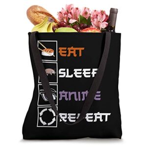 Eat Sleep Anime Repeat Otaku Graphics Design Japanese Manga Tote Bag