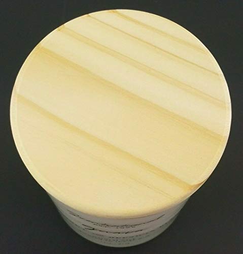 Natural Coconut + Beeswax Scented Candle Storm (in Cursive) in Glossy White Jar with Wooden Lid, 11 Oz.
