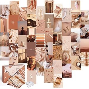 koll decor beige wall collage kit boho – 50 set 4”x6” prints aesthetic wall collage kit beige room decoration tezza collage kit wall decor for teen girls