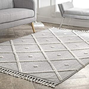 nuloom deyton diamond area rug, 3′ x 5′, grey