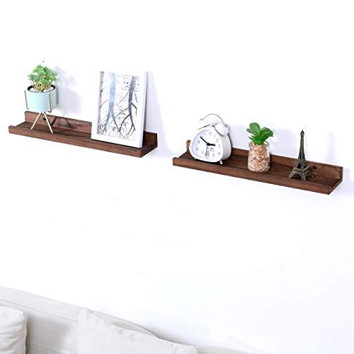 Wood Floating Shelves Picture Ledge Shelf Rustic Style Set for 2 Kitchen Farmhouse Bathroom Decor