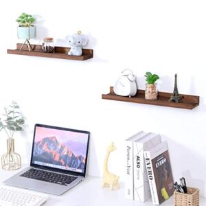 Wood Floating Shelves Picture Ledge Shelf Rustic Style Set for 2 Kitchen Farmhouse Bathroom Decor