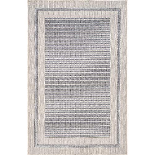 nuLOOM Charter Bordered Solid Indoor/Outdoor Area Rug, 8' x 10', Light Grey