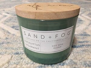 sand + fog – eucalyptus spearmint – 12oz – candle – soy wax blend – sea green