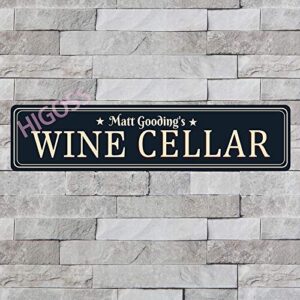 custom family wine cellar sign, personalized name bar sign, customizable wine lover gift, metal wine room decor,metal sign, 4″ x 18″