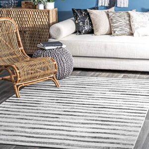 nuloom magdalen modern vintage area rug, 4′ x 6′, grey