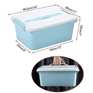 JUXYES Latchmate Stack Carry Storage Box with Divided Tray, Large Art Craft Supply Stackable Storage Container Bin with Handle Lid Latching Storage Container for School & Office Supplies