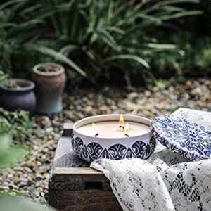 Citronella Candles Outdoor & Indoor, 4 x 12oz Scented Candles Large, Soy Wax 3 Wick Tin Gift Set for Garden Camping Patio