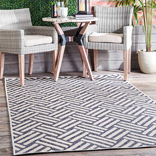 nuLOOM Charter Homely Herringbone Indoor/Outdoor Area Rug, 6' 7" x 9', Grey