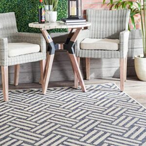 nuLOOM Charter Homely Herringbone Indoor/Outdoor Area Rug, 6' 7" x 9', Grey